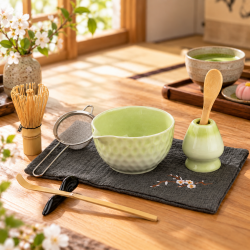 Matcha set 4Barista (light green) – um conjunto de cerâmica para preparar chá matcha 