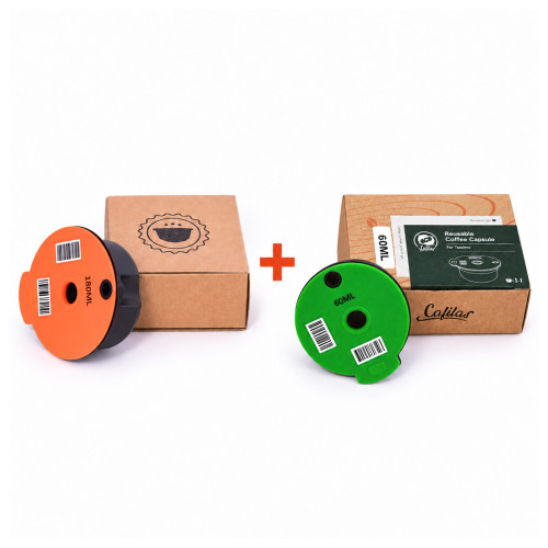 2 cápsulas recarregáveis para Tassimo – 60 ml + 180 ml